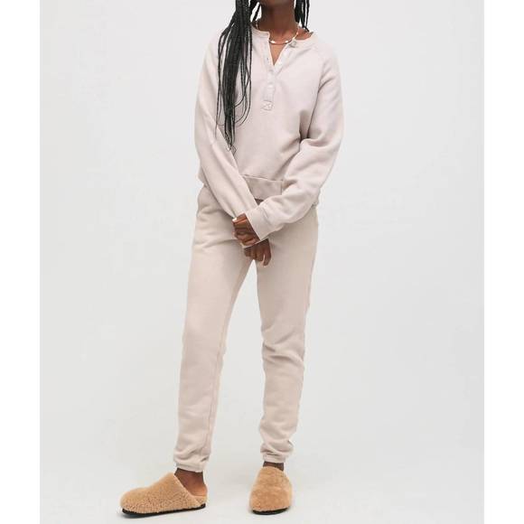 NEW ELECTRIC & ROSE retro fleece robyn sweatshirt in khaki